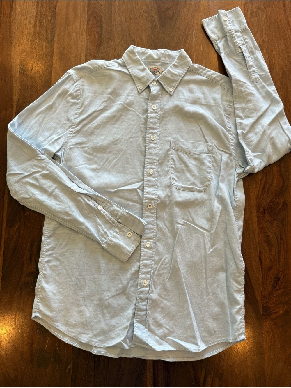 Faherty Pale Blue Button-Down Oxford Shirt